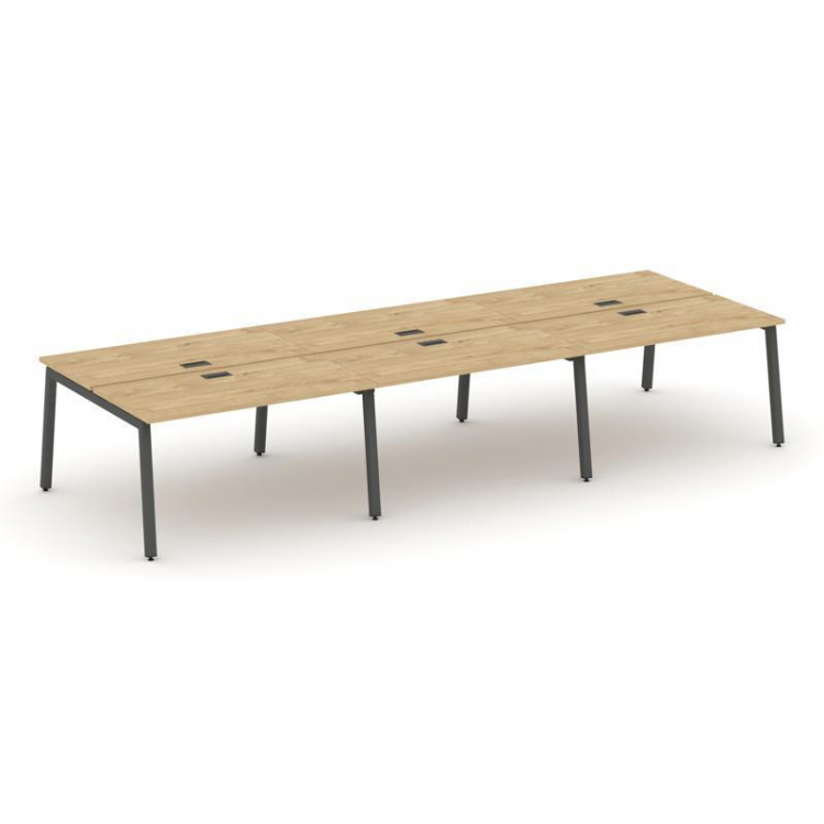 Style Project Рабочая станция 2-х сторон. SN-5A.DRS-062 Тиквуд Светлый/Металл Антрацит 3540*1232*750