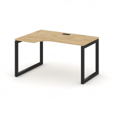 Style Project Стол рабочий эргоном. SN-5O.SPA-021(L) Тиквуд Светлый/Металл Черный 1380*800/980*750