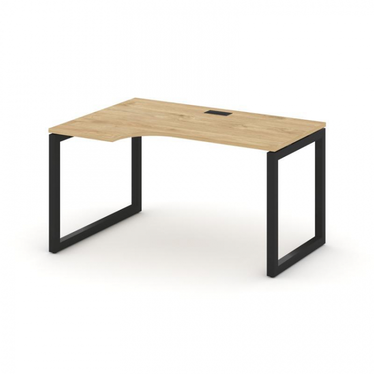 Style Project Стол рабочий эргоном. SN-5O.SPA-021(L) Тиквуд Светлый/Металл Черный 1380*800/980*750