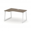Style Project Стол рабочий эргоном. SN-5T1.SPA-011(L) Вяз Благородный/Металл Белый/Заглушка Пластик