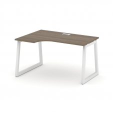 Style Project Стол рабочий эргоном. SN-5T1.SPA-011(L) Вяз Благородный/Металл Белый/Заглушка Пластик