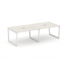 Style Project Стол переговорный SN-5T2.SPRG-044 Дуб Наварра/Металл Белый/Заглушка Металл Белый 3160*