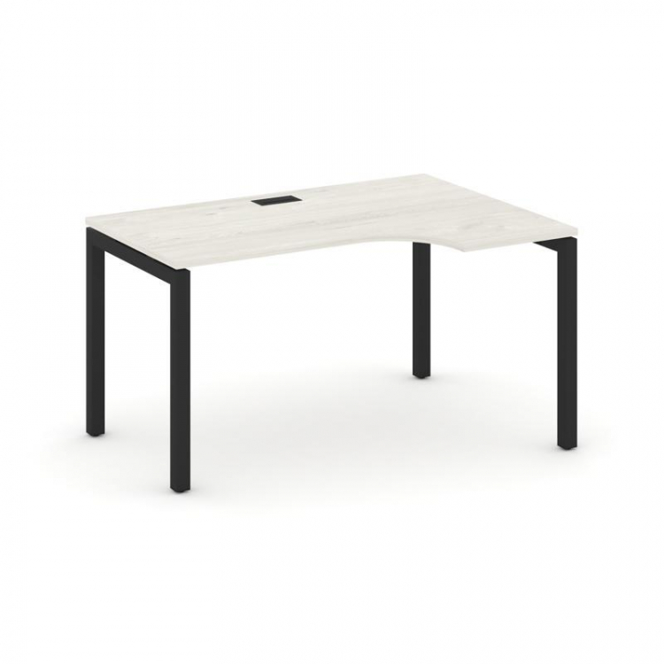 Style Project Стол рабочий эргоном. SN-5P.SPA-002(R) Дуб Наварра/Металл Черный 1580*600/980*750