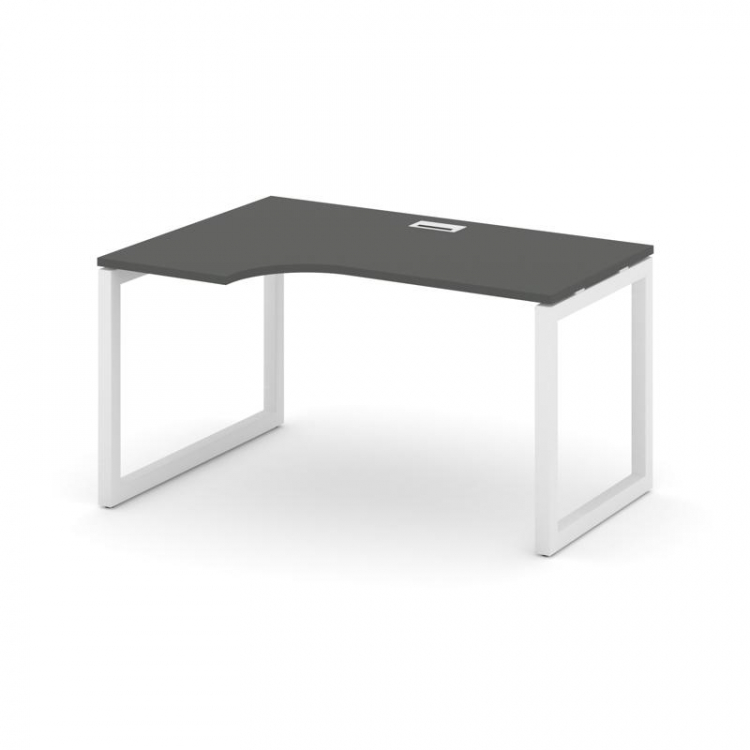 Style Project Стол рабочий эргоном. SN-5O.SPA-002(L) Антрацит/Металл Белый 1580*600/980*750