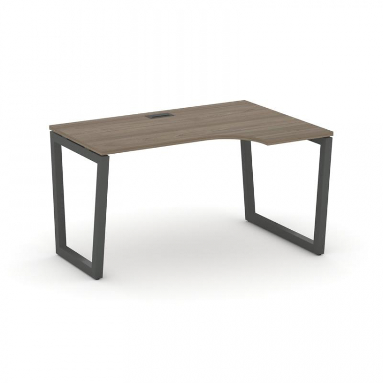 Style Project Стол рабочий эргоном. SN-5T2.SPA-021(R) Вяз Благородный/Металл Антрацит/Черный Пластик