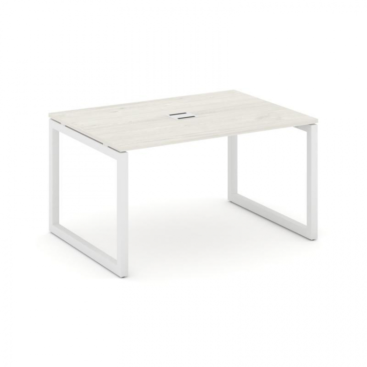 Style Project Стол переговорный SN-5O.SPRG-002 Дуб Наварра/Металл Белый 1180*980*750