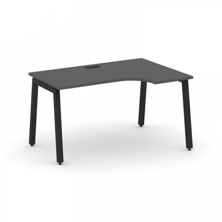 Style Project Стол рабочий эргоном. SN-5A.SPA-021(R) Антрацит/Металл Черный 1380*800/980*750