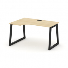 Style Project Стол рабочий эргоном. SN-5T1.SPA-021(L) Акация Лорка/Металл Черный/Заглушка Пластик Че