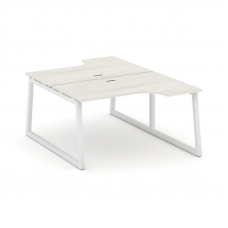 Style Project Рабочая станция эргоном. SN-5T1.DRPA-021 Дуб Наварра/Металл Белый/Заглушка Пластик Бел