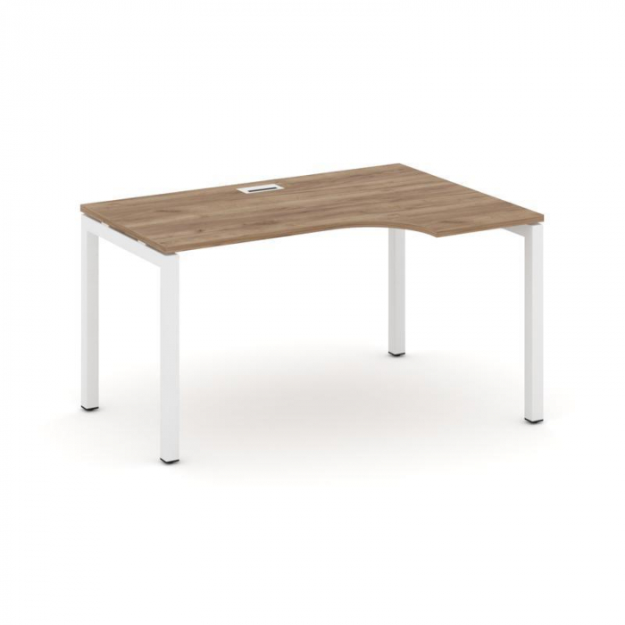 Style Project Стол рабочий эргоном. SN-5P.SPA-021(R) Дуб Табак/Металл Белый 1380*800/980*750