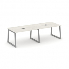 Style Project Стол переговорный SN-5T1.SPRG-014 Дуб Наварра/Металл Серый/Заглушка Металл Серый 3160*