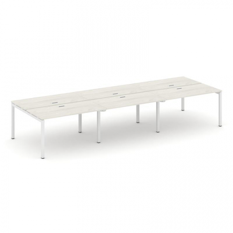 Style Project Рабочая станция 2-х сторон. SN-5P.DRS-072 Дуб Наварра/Металл Белый 3540*1432*750