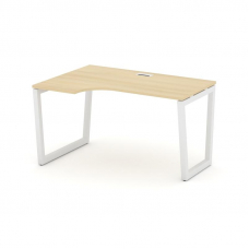 Style Project Стол рабочий эргоном. SN-5T2.SPA-021(L) Акация Лорка/Металл Белый/Заглушка Пластик Бел