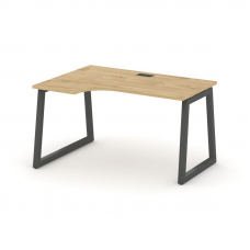 Style Project Стол рабочий эргоном. SN-5T1.SPA-011(L) Тиквуд Светлый/Металл Антрацит/Заглушка Пласти