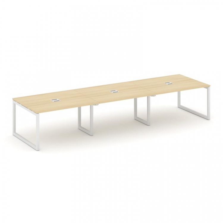 Style Project Стол переговорный SN-5O.SPRG-054 Акация Лорка/Металл Белый 4740*1180*750