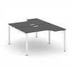 Style Project Рабочая станция эргоном. SN-5P.DRPA-012 Антрацит/Металл Белый 1580*1432/1992*750