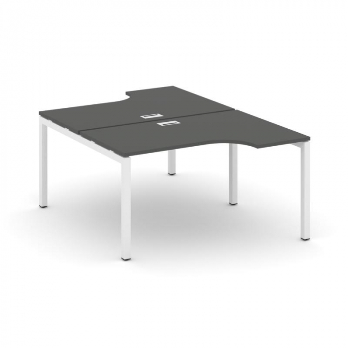 Style Project Рабочая станция эргоном. SN-5P.DRPA-012 Антрацит/Металл Белый 1580*1432/1992*750