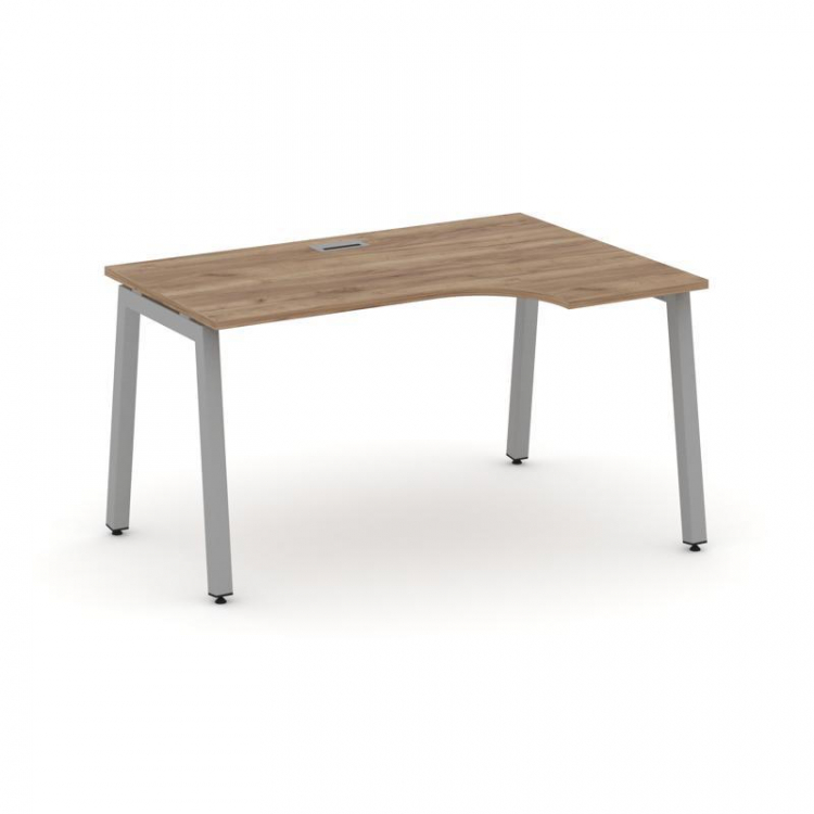 Style Project Стол рабочий эргоном. SN-5A.SPA-002(R) Дуб Табак/Металл Серый 1580*600/980*750