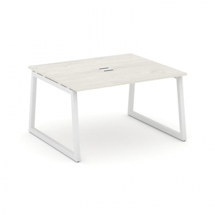Style Project Стол переговорный SN-5T1.SPRG-032 Дуб Наварра/Металл Белый/Заглушка Металл Белый 1180*