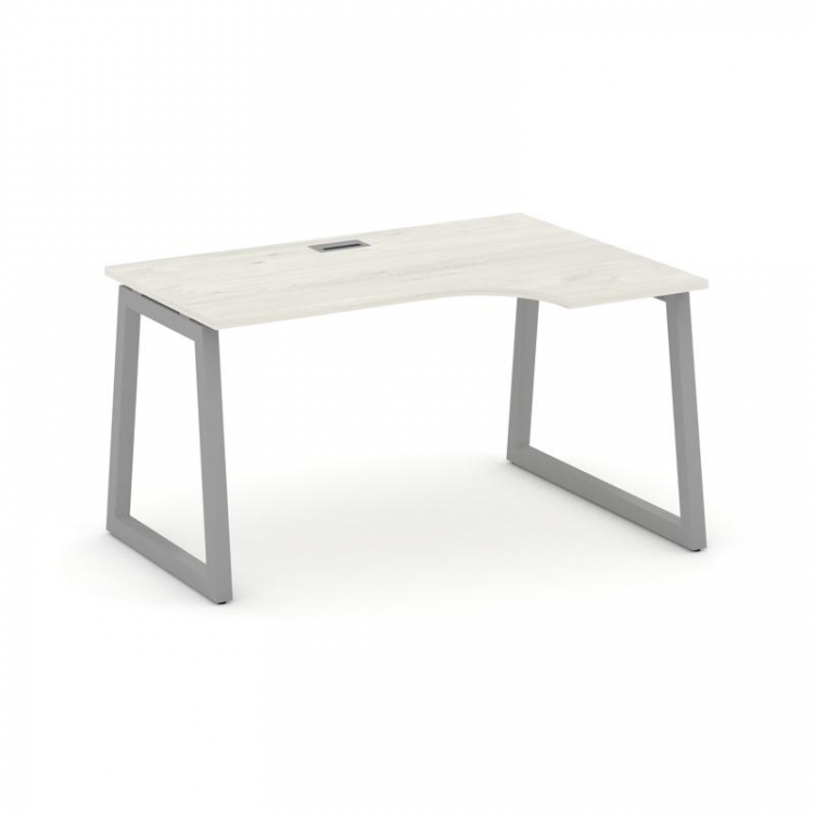 Style Project Стол рабочий эргоном. SN-5T1.SPA-011(R) Дуб Наварра/Металл Серый/Заглушка Пластик Сере