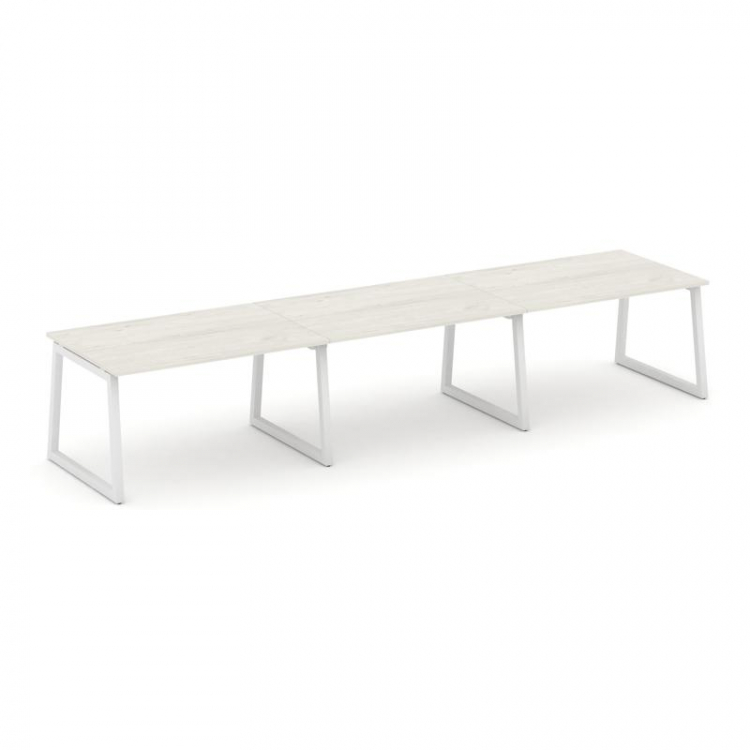 Style Project Стол переговорный SN-5T1.SPRG-021.3 Дуб Наварра/Металл Белый 2940*980*750