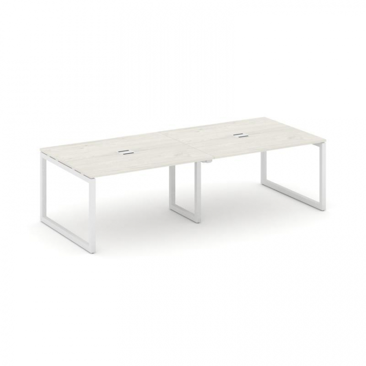 Style Project Стол переговорный SN-5O.SPRG-044 Дуб Наварра/Металл Белый 3160*1180*750