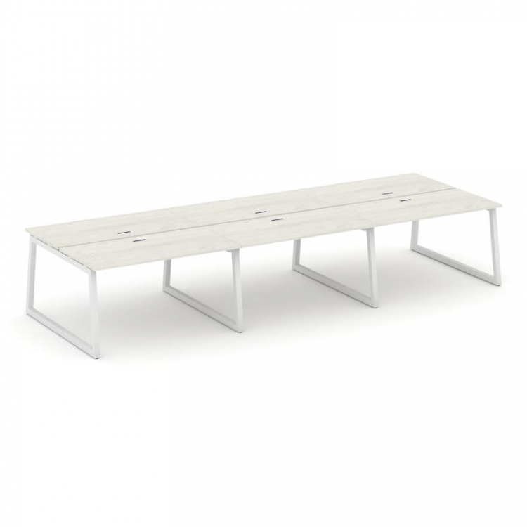 Style Project Рабочая станция 2-х сторон. SN-5T1.DRS-063 Дуб Наварра/Металл Белый/Заглушка Пластик Б