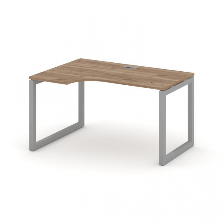 Style Project Стол рабочий эргоном. SN-5O.SPA-002(L) Дуб Табак/Металл Серый 1580*600/980*750