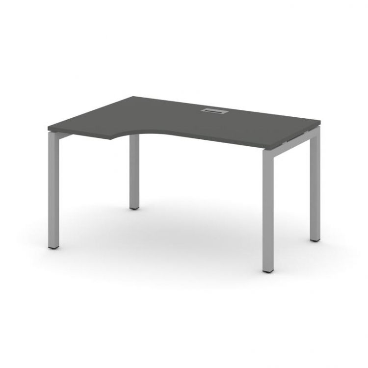 Style Project Стол рабочий эргоном. SN-5P.SPA-021(L) Антрацит/Металл Серый 1380*800/980*750