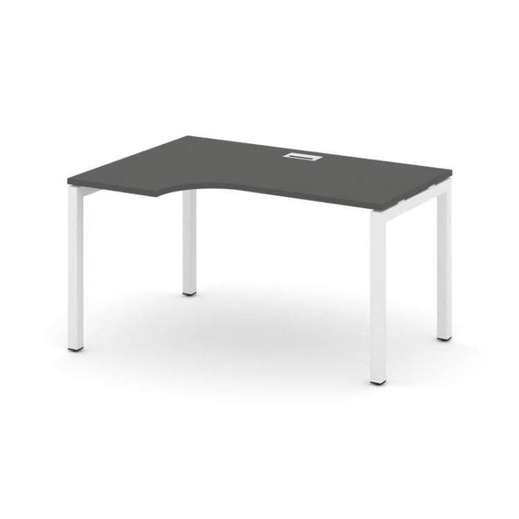 Style Project Стол рабочий эргоном. SN-5P.SPA-011(L) Антрацит/Металл Белый 1380*700/980*750