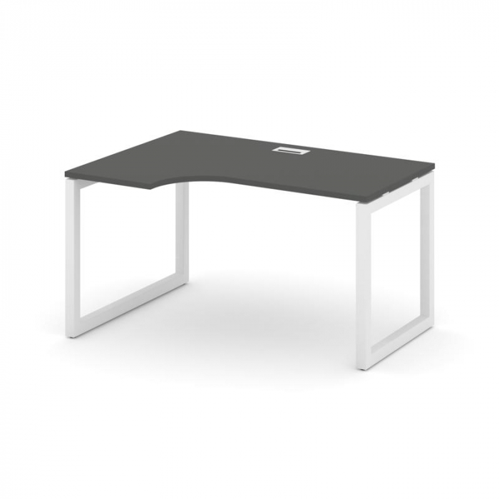 Style Project Стол рабочий эргоном. SN-5O.SPA-012(L) Антрацит/Металл Белый 1580*700/980*750