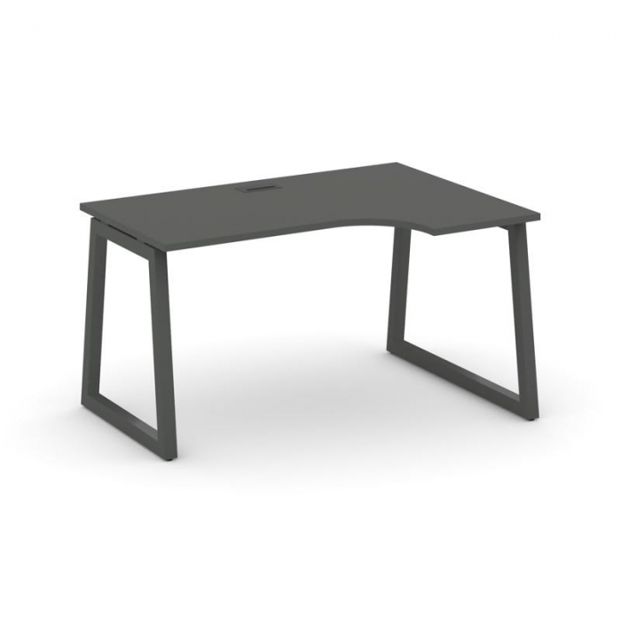 Стайл Проджект Стол рабочий эргоном. SN-5T1.SPA-001(R) Антрацит/Металл Антрацит/Черный Пластик 1380*