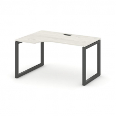 Style Project Стол рабочий эргоном. SN-5O.SPA-012(L) Дуб Наварра/Металл Антрацит 1580*700/980*750