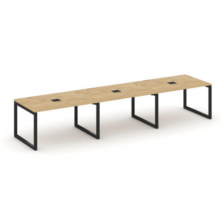 Style Project Стол переговорный SN-5O.SPRG-021 Тиквуд Светлый/Металл Черный 2940*980*750