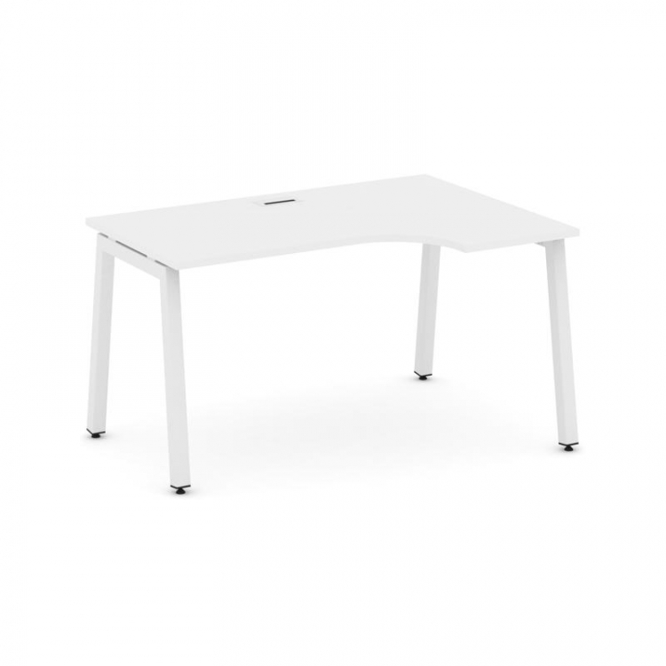 Style Project Стол рабочий эргоном. SN-5A.SPA-001(R) Белый/Металл Белый 1380*600/980*750