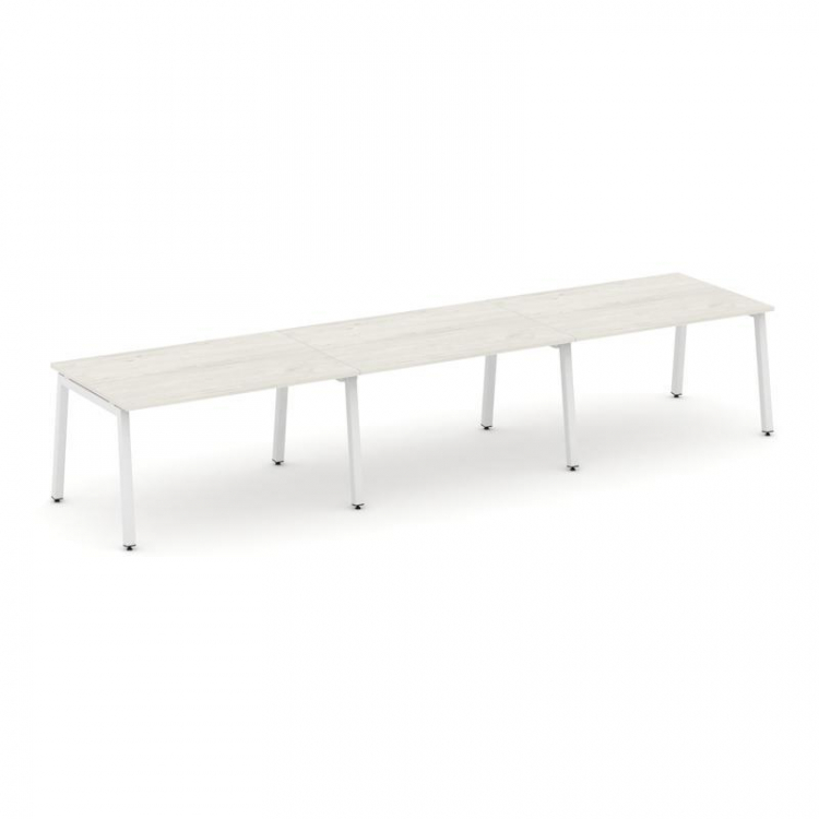 Style Project Стол переговорный SN-5A.SPRG-021.3 Дуб Наварра/Металл Белый 2940*980*750