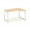 Style Project Стол рабочий эргоном. SN-5T1.SPA-021(R) Акация Лорка/Металл Белый/Заглушка Пластик Бел