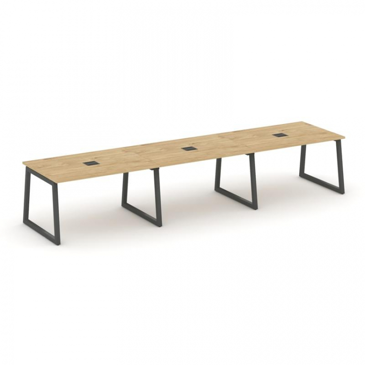 Style Project Стол переговорный SN-5T1.SPRG-022 Тиквуд Светлый/Металл Антрацит/Заглушка Металл Антра