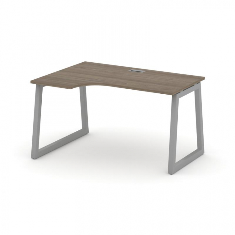 Style Project Стол рабочий эргоном. SN-5T1.SPA-011(L) Вяз Благородный/Металл Серый/Заглушка Пластик