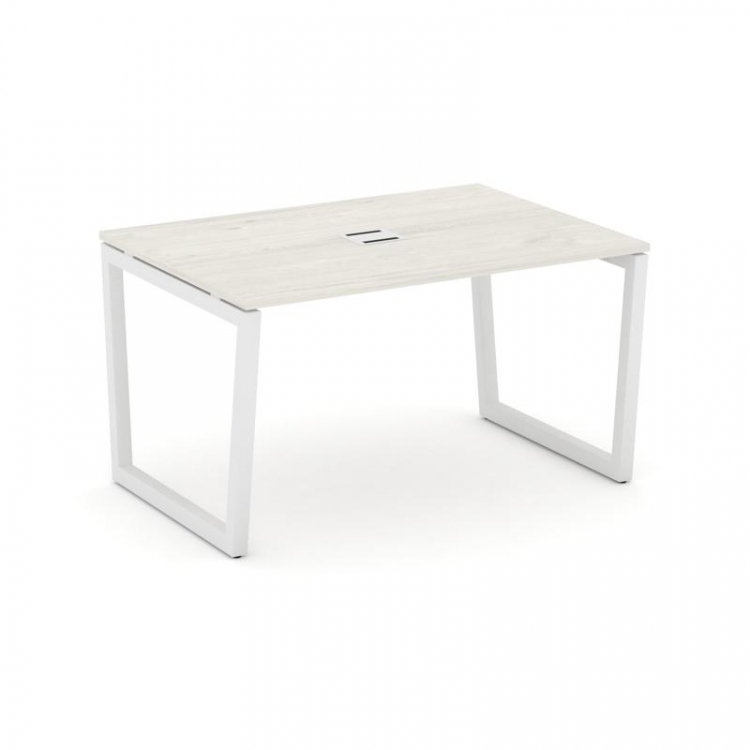 Style Project Стол переговорный SN-5T2.SPRG-004 Дуб Наварра/Металл Белый/Заглушка Металл Белый 1580*