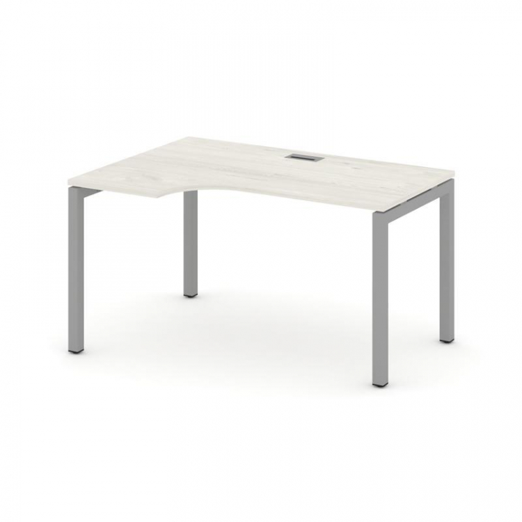 Style Project Стол рабочий эргоном. SN-5P.SPA-001(L) Дуб Наварра/Металл Серый 1380*600/980*750