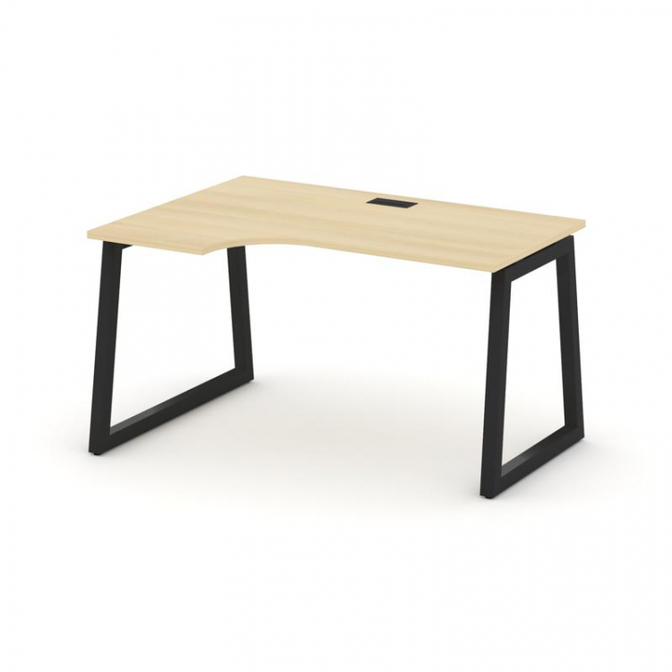 Style Project Стол рабочий эргоном. SN-5T1.SPA-001(L) Акация Лорка/Металл Черный/Заглушка Пластик Че