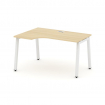 Style Project Стол рабочий эргоном. SN-5A.SPA-002(L) Акация Лорка/Металл Белый 1580*600/980*750