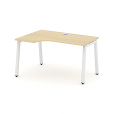 Style Project Стол рабочий эргоном. SN-5A.SPA-002(L) Акация Лорка/Металл Белый 1580*600/980*750