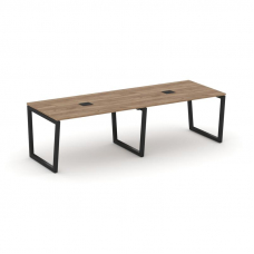 Style Project Стол переговорный SN-5T2.SPRG-012 Дуб Табак/Металл Черный/Заглушка Металл Черный 2360*