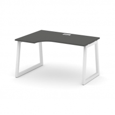 Style Project Стол рабочий эргоном. SN-5T1.SPA-001(L) Антрацит/Металл Белый/Заглушка Пластик Белый 1