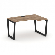 Style Project Стол рабочий эргоном. SN-5T2.SPA-001(R) Дуб Табак/Металл Черный/Заглушка Пластик Черны