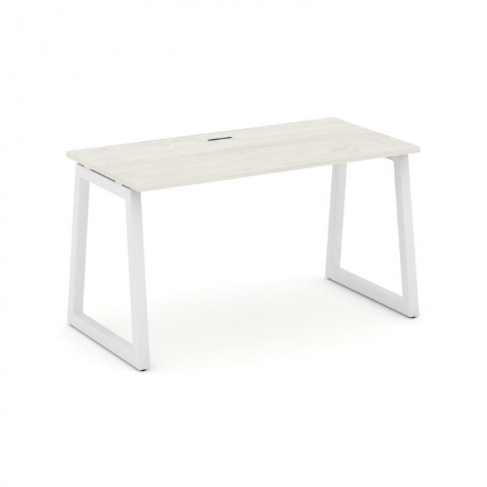 Style Project Стол письменный SN-5T1.SP-001 Дуб Наварра/Металл Белый/Заглушка Пластик Белый 980*600*