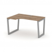 Style Project Стол рабочий эргоном. SN-5T2.SPA-012(L) Дуб Табак/Металл Серый/Заглушка Пластик Серебр