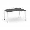 Style Project Стол рабочий эргоном. SN-5A.SPA-021(R) Антрацит/Металл Белый 1380*800/980*750